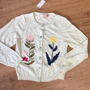 Pink Chicken  Girls Paper Floral Sweater in light Aqua Size 12Y NWT